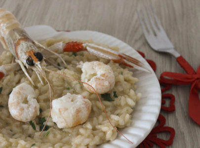Risotto con scampi