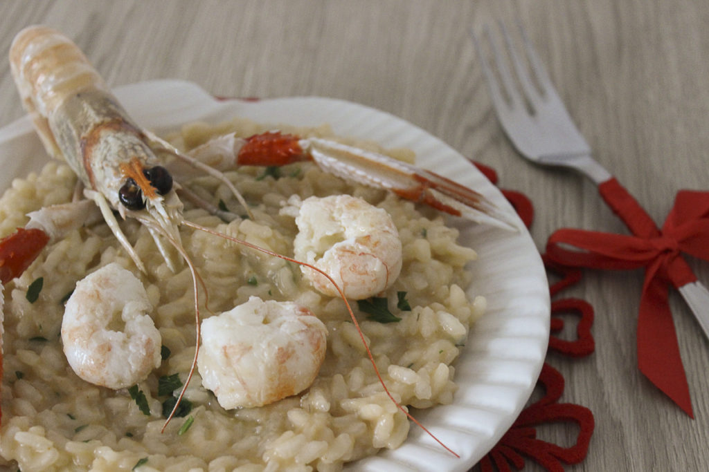 Risotto con scampi